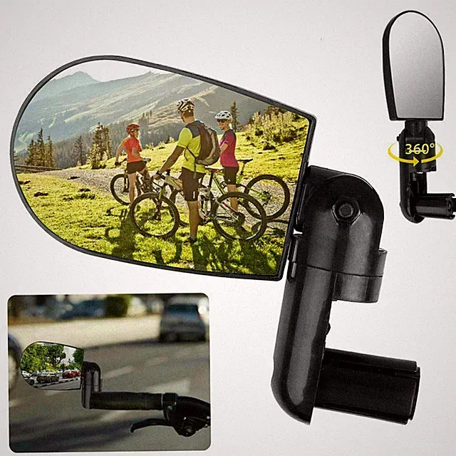 1x 360°Rotate Mountain Bike Bicycle Rear View Mirror Handlebar Safety Rearview