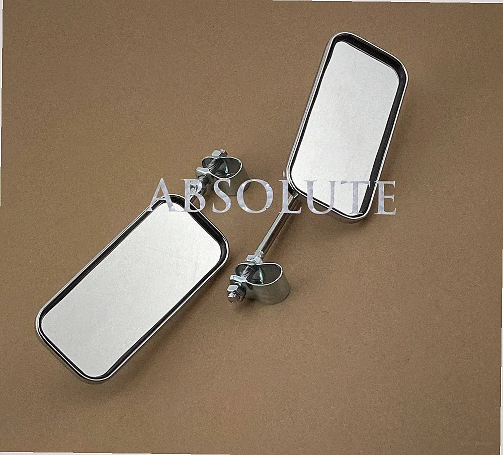 2 CHROME RECTANGLE BICYCLE MIRROR LOWRIDER CHOPPER CRUISER VINTAGE SCHWINN BIKE.