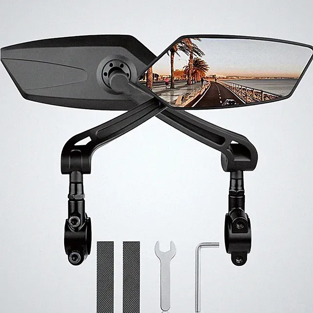2 Pack Bike Mirrors,eBike Handlebar 5.8 inches by 2.3 inches, Black