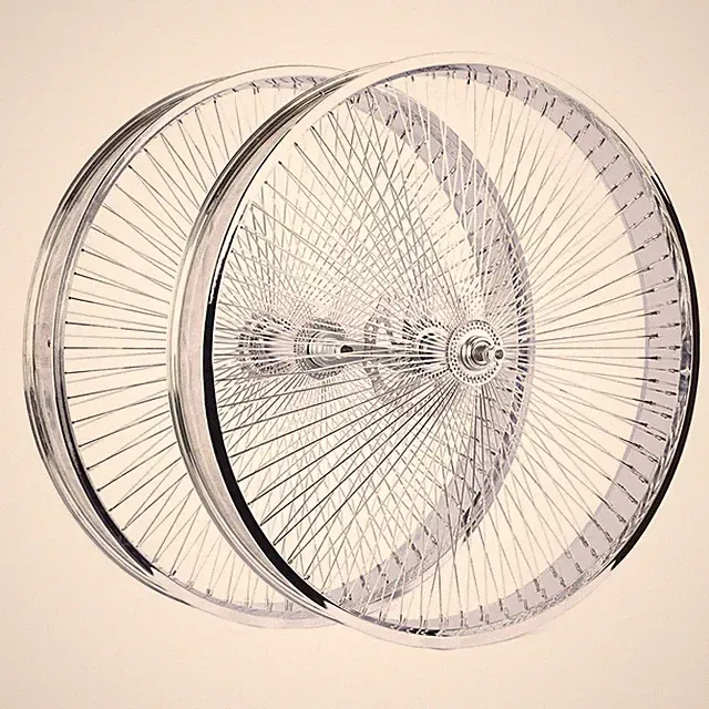 29 inch Wheel Set 80mm Fat Rims 140 Holes Mirror Chrome Bike Coaster Brake
