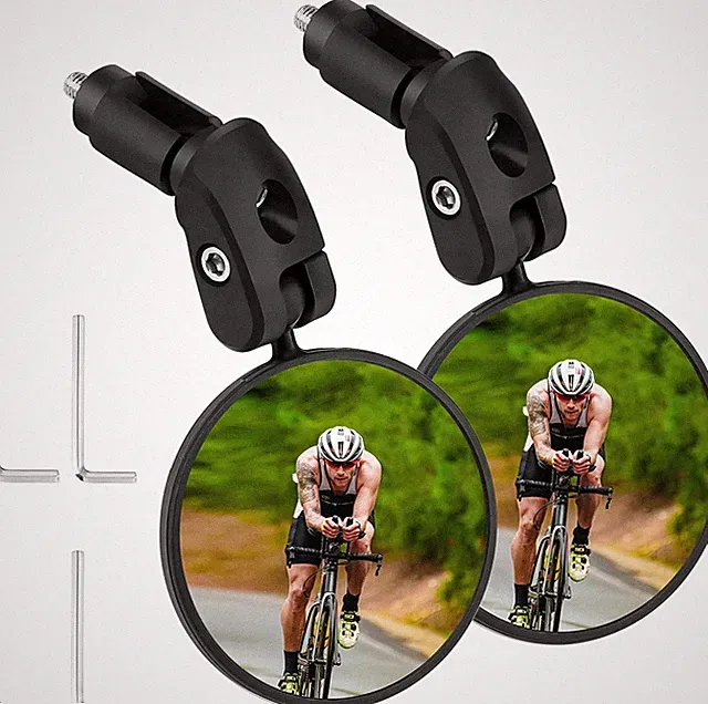 2Pcs Bike Mirror, Bar End Bicycle Riding Rearview Mirrors for Handlebars, Adjust