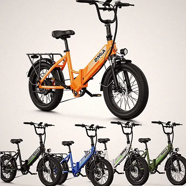 750W Electric Bike 20" Fat Tire 48V 12.8Ah Folding Mountain Cycling eBike