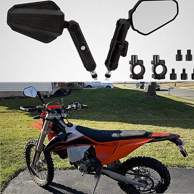 Adventure Motorcycle Rearview Mirrors M10 M8 Adjustable For Dirt Bike Dual Sport