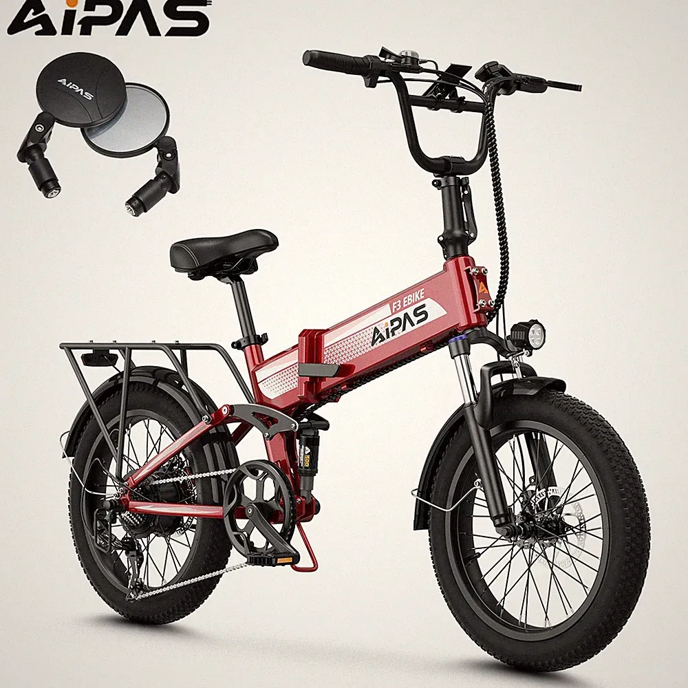 Aipas F3 1500W Ebike Electric bike 48V 12.8AH 20" Fat Tire Mountain e bike Adult