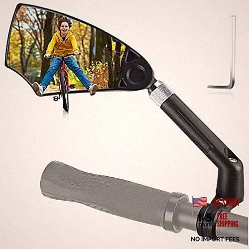 Anti-Glare Handlebar Bike Mirror - Bike Rear View Mirror With Retractable Left