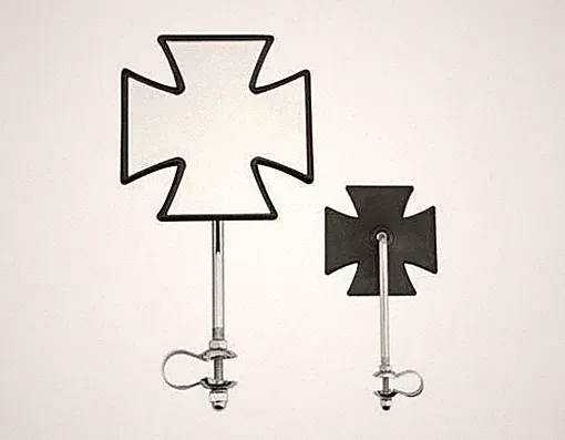 BICYCLE MIRROR IRON CROSS BLACK BEACH CRUSIER LOWRIDER BMX MTB ROAD CHOPPER BIKE