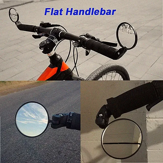 Bike & E-Scooter Handlebar Mirror 360° Rotatable Unbreakable Convex Lens (2)