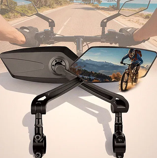 Bike Mirror 1 Pair, Ebike Mirrors for Handlebars, 360° Adjustable Wide Bicycle R
