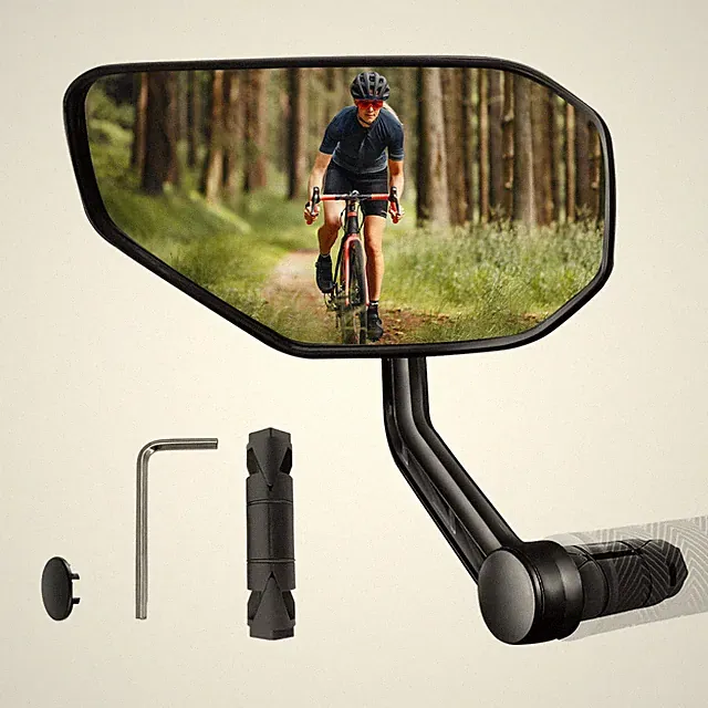 Bike Mirror, Bicycle Mirror for Handlebar Mount, Scratch Resistant Glass Lens...