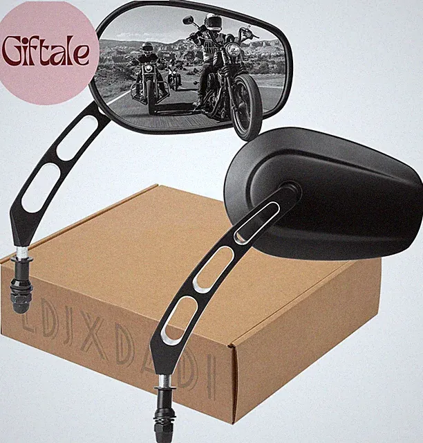 Black 8Mm Rear View Mirrors for Touring Road Glide FLTRX Electra Glide FLHT Road