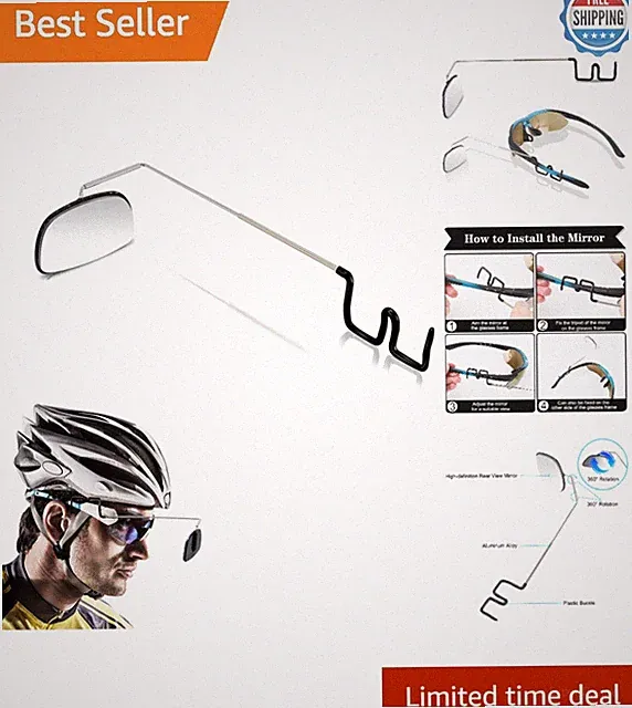 Compact 6.7-inch Adjustable Bike Mirror for Safe Cycling - Easy Installation