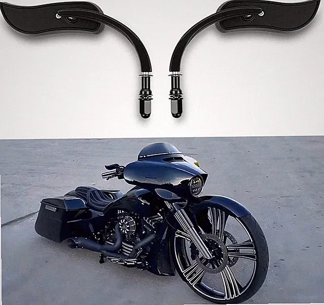 DREAMIZER Motorcycle Mirrors M8 M10 Rear View Harley Sportster Dyna Softail Tour
