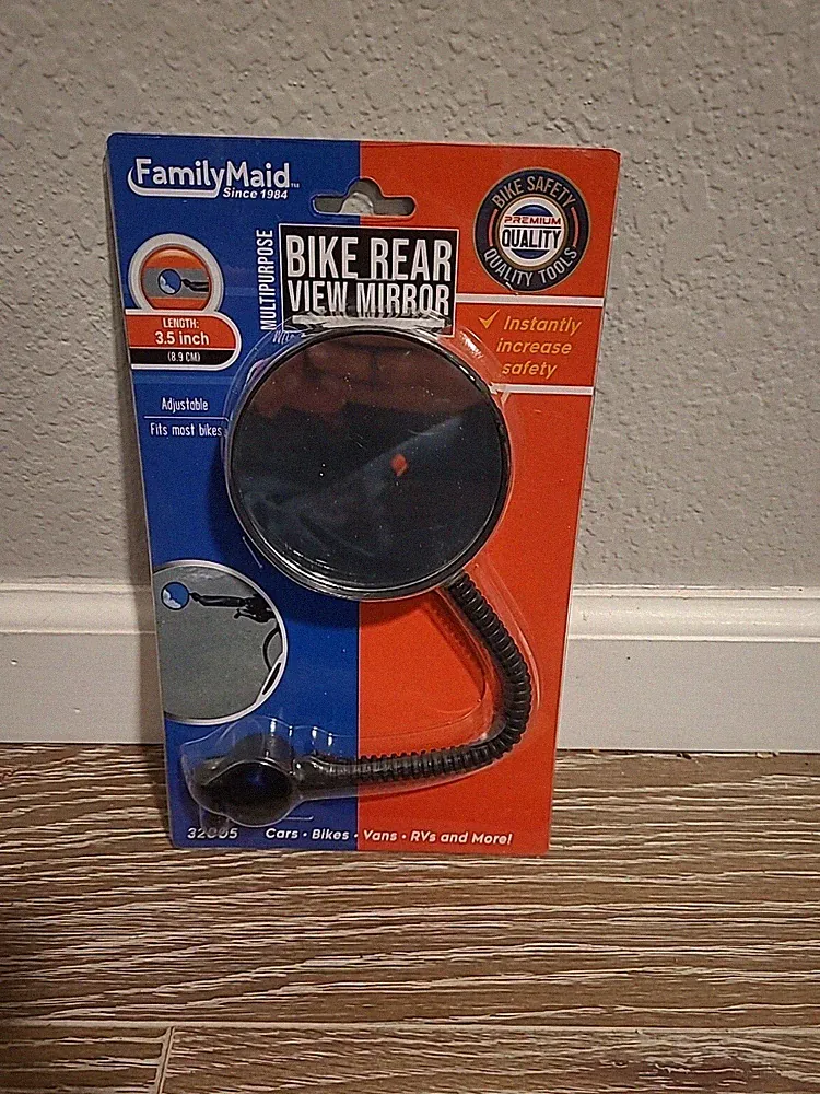 Family Maid Bicycle bike Rear View Mirror 3.5" fits Mountain/Commuter Bikes