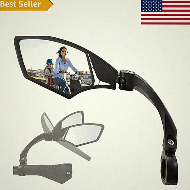 Foldable High-Impact Bike Mirror - 360° Adjustable Rear View for Commuters