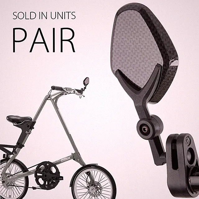 KiWAV Bar End Mirrors Adjustable PETAL Carbon 7/8" Bar Commuter Hybrid Bike
