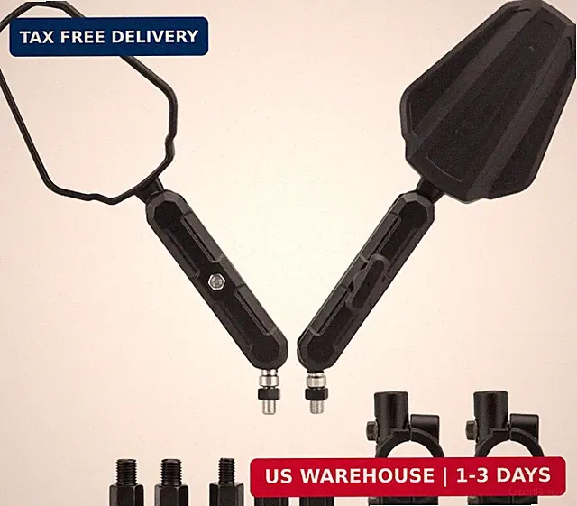 LKV Adventure Bike Mirrors, 360° Adjustable Rear View Mirrors, Universal 7/8" Ha