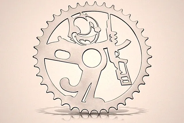Lowrider Bicycle Laser Cut Mirror Chrome Felix Cat w/Gun 36T Custom Sprocket.