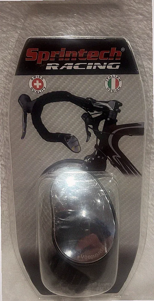 NEW Black Sprintech Bicycle Drop Bar Convex Rearview Mirror Racing Touring Left