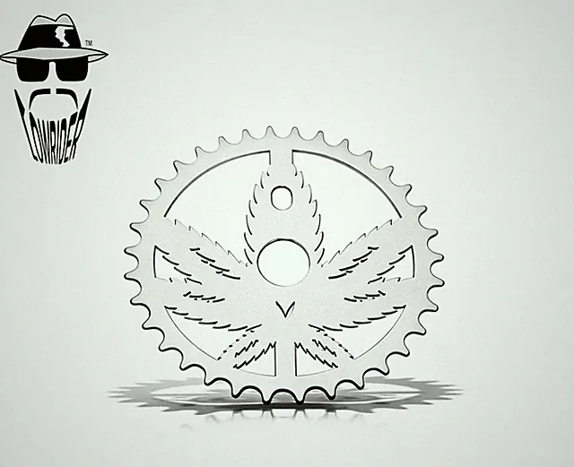 ORIGINAL LOWRIDER Bicycle Laser Cut Mirror Chrome Marijuana 36T Custom Sprocket.