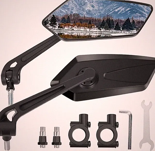 Pair Of Bike Mirrors, Bike Mirrors For Handlebars, 360-Degree Rotating Rear