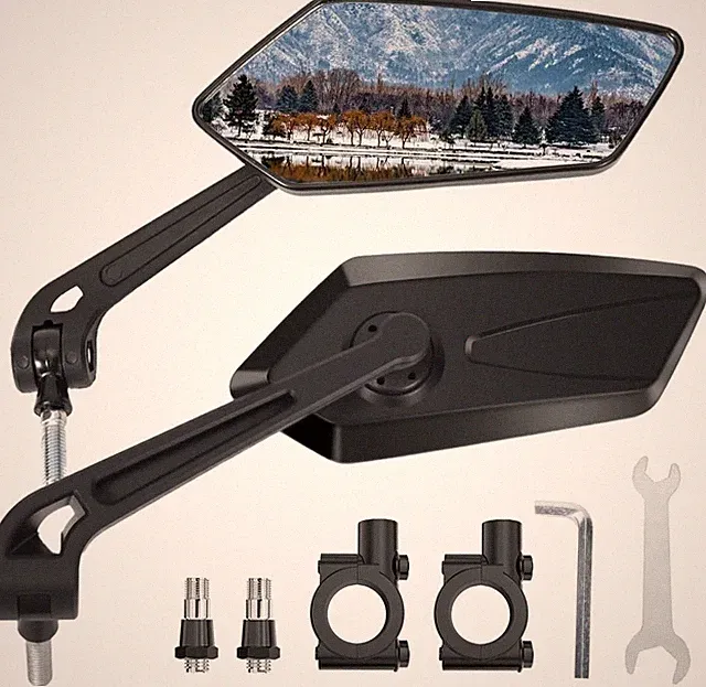 Pair of Bike Mirrors, Bike Mirrors for Handlebars, 360-Degree Rotating Rear View
