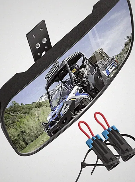 Polaris Ranger Rear View Mirror, HD Center Rear View Mirror for Polaris Ranger 5