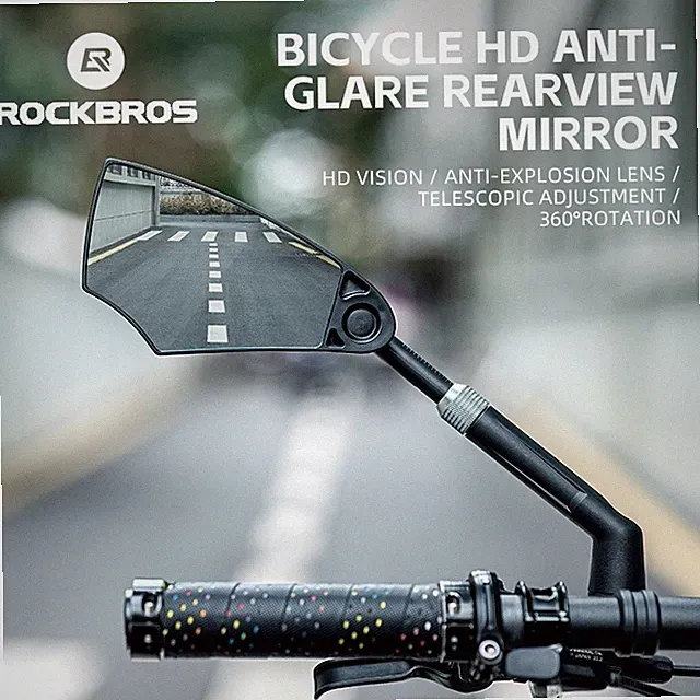 ROCKBROS MTB Bike Rearview Mirror Safe Cycling Rear View Mirrors 360°Convex Side