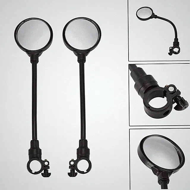 Rotatable Adjustable Wide Angle Rear View Bike Handlebar Mirror 2 Pack US