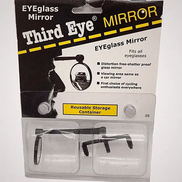 Third Eyeglass Clip onto Glasses Bicycle Mirror Ultralight 3rd Eye Made in USA