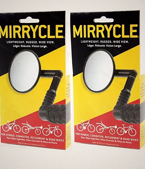 Two (2) Pack Mirrycle Bicycle Mirrors Bar End fits Hybrid Commuter MTB Bike