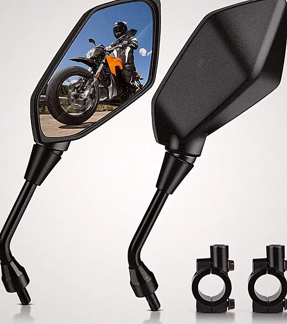 Universal Hawk-eye Motorcycle Convex Rear View Mirror - with 10mm Bolt, Handle B