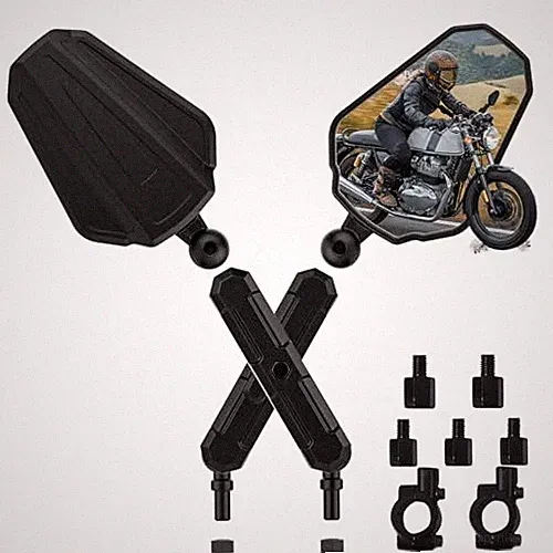 Upgraded Adventure Motorcycle Mirrors, Ball-Head ATV Rear View Mirror No