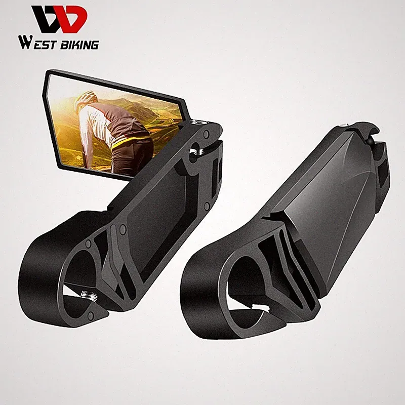 WEST BIKING MTB Bike Rear View Mirror Foldable Rotation Bicycle Rearview a Pair